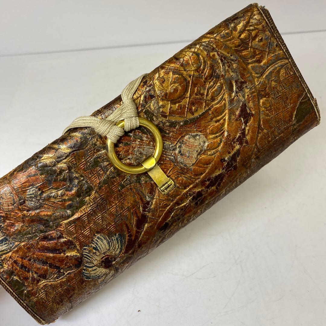 江戸時代　金唐草　銀細工金具　財布　タサオ　東さ8-0104☆2F
