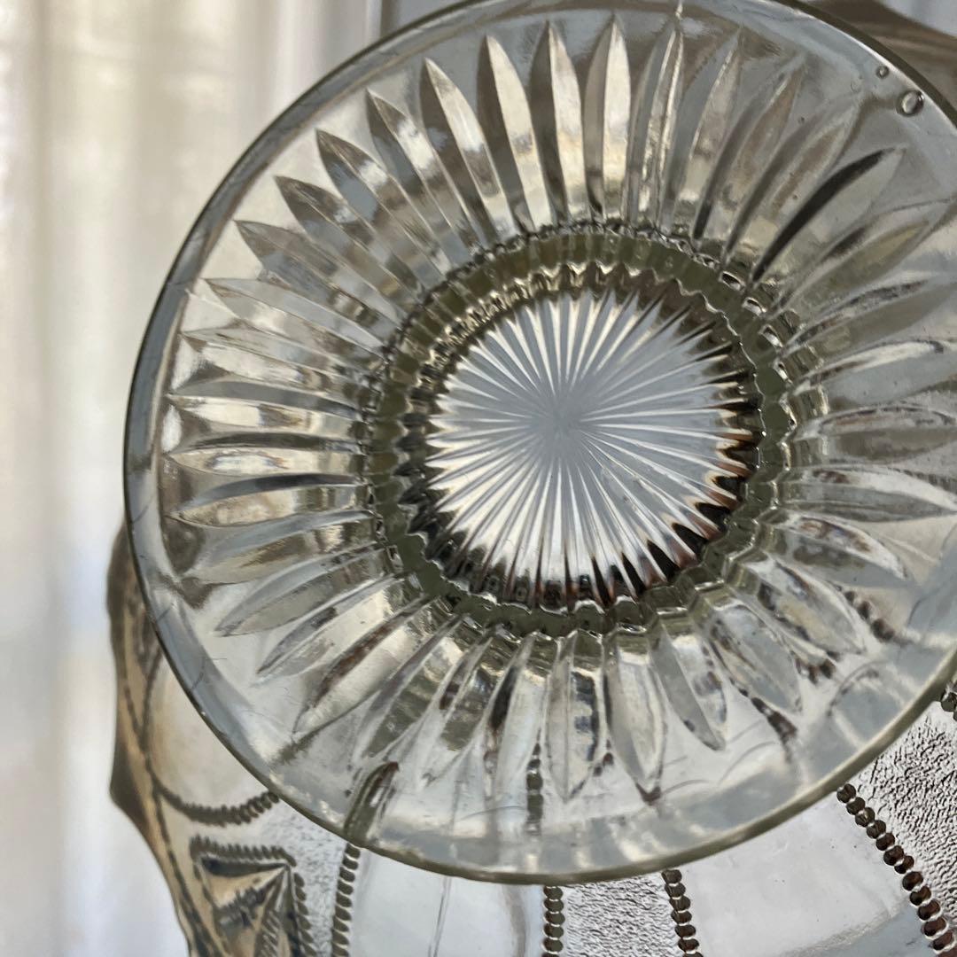 イギリスアンティーク　ノースウッド　オパールセントガラス大型コンポート