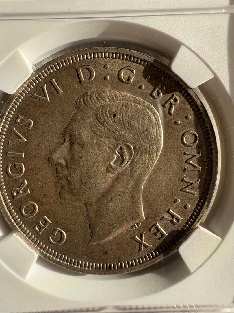 クラウン 銀貨 英国 ジョージ6世 1937年 NGC MS63