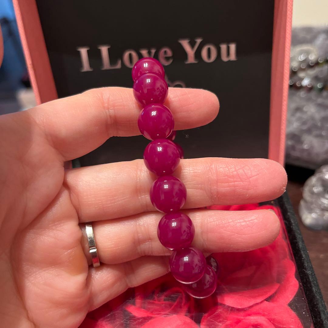 セール！天然石ブレスレット　ミャンマー産　ルビー　大玉