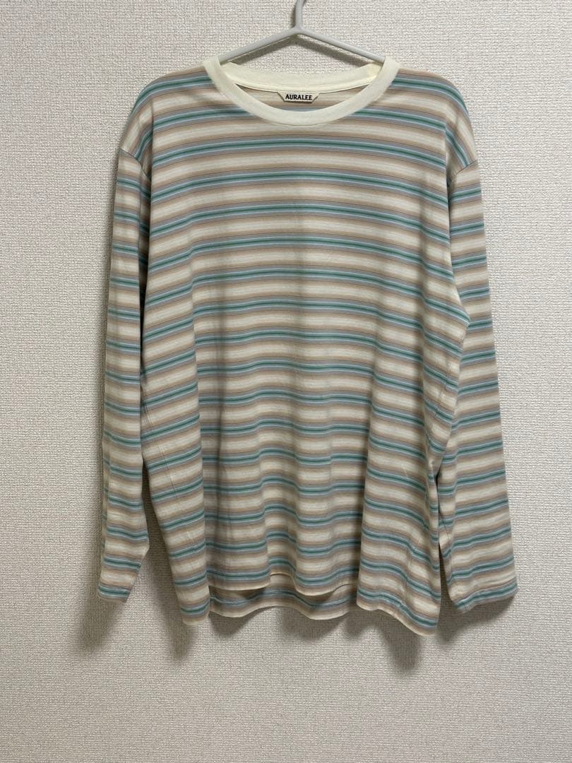 トップス AURALEE GRADIENT STRIPE JERSEY L/S TEE 4