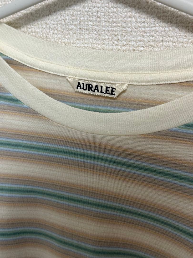 トップス AURALEE GRADIENT STRIPE JERSEY L/S TEE 4