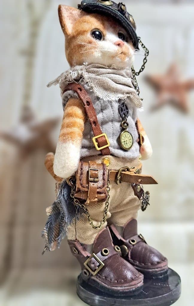 羊毛フェルト☆スチームパンク風 猫さん