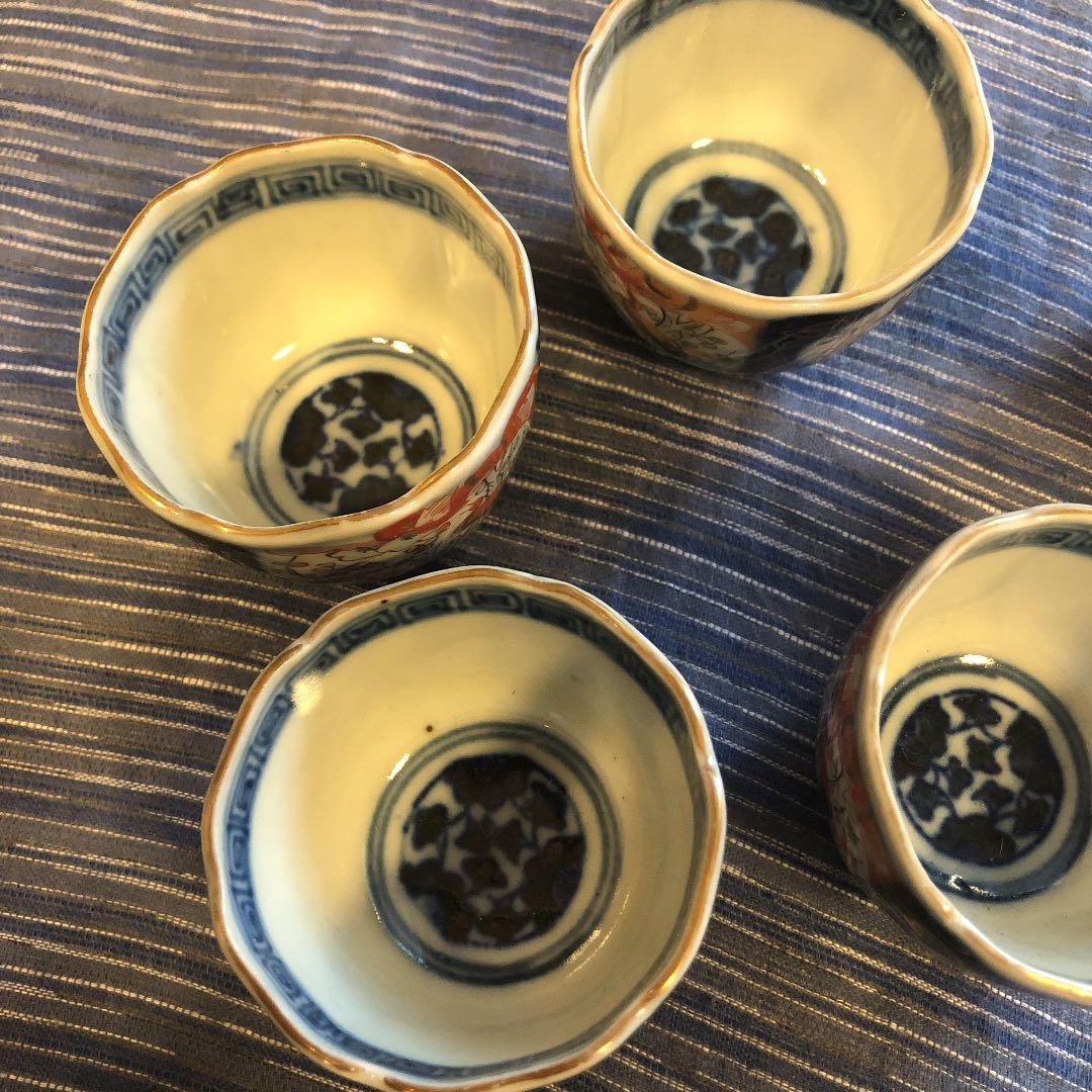 色絵江戸後期ぐい呑器セット