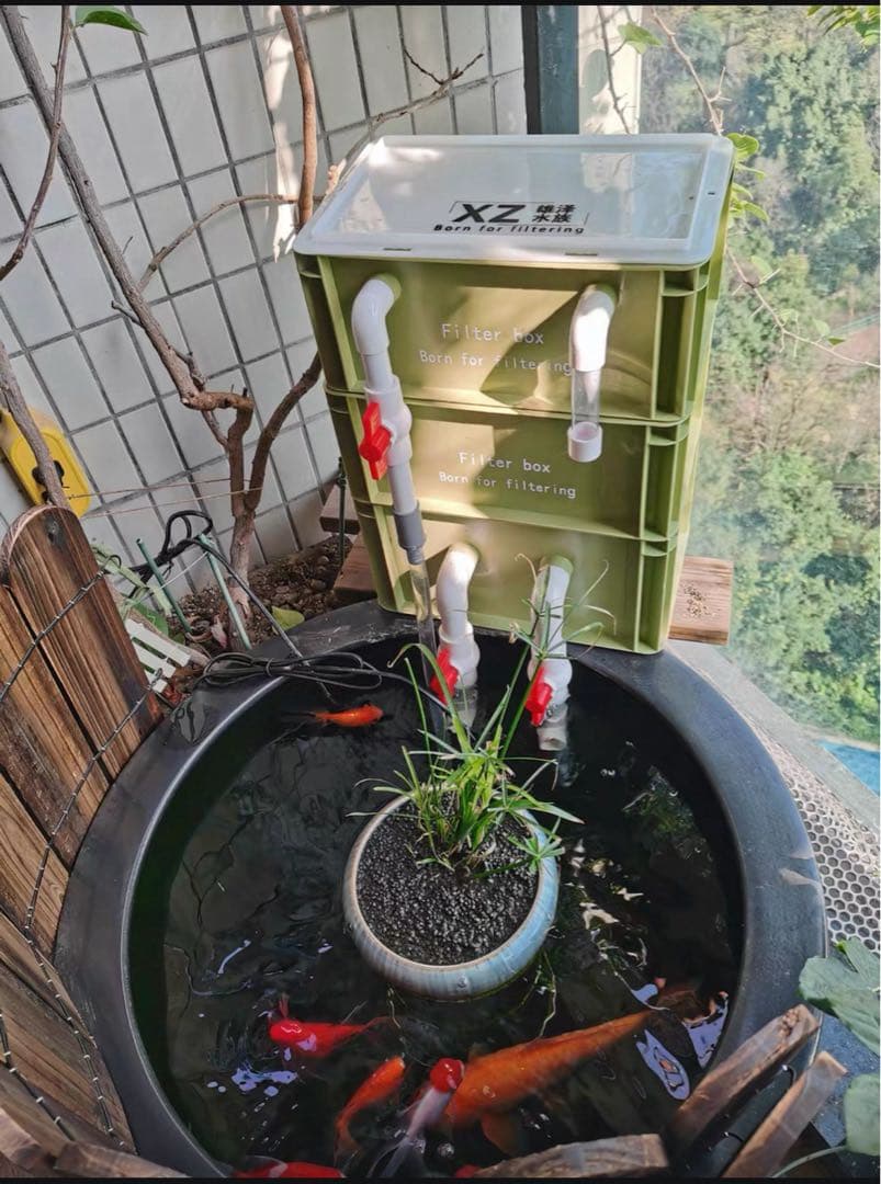 25W水中ポンプ付き水槽池用万能ろ過フィルター 外部式飼育濾過装置器アクアリウム