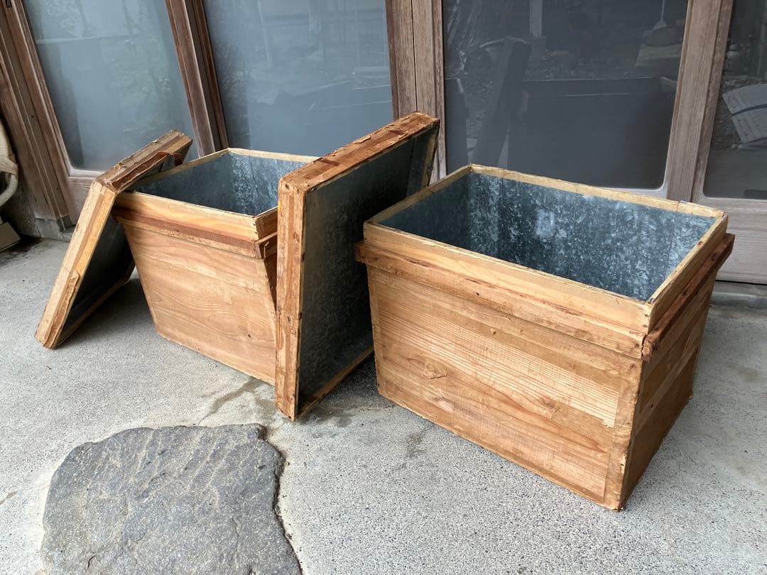 まいまい 木製 茶箱 2個セット　昭和レトロ【お値下げしました】