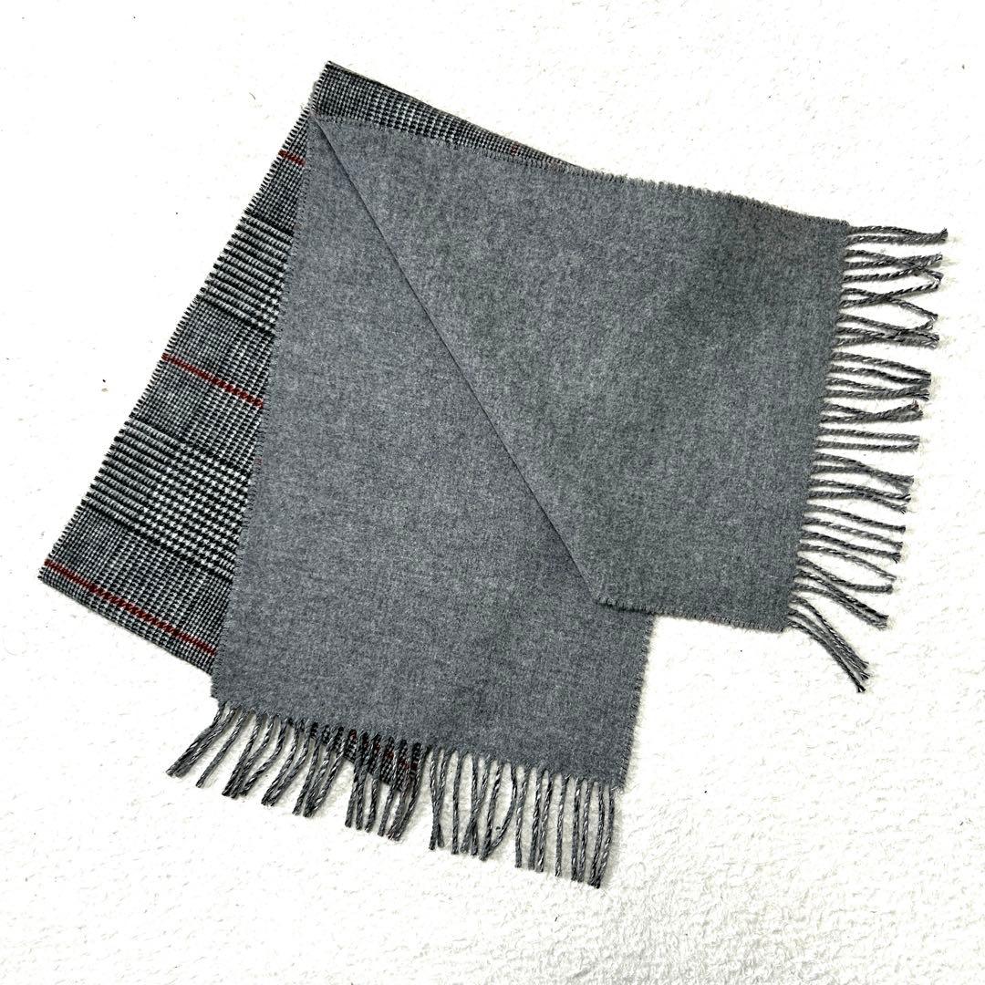 Johnstons of Elgin マフラー ストール グレンチェック グレー