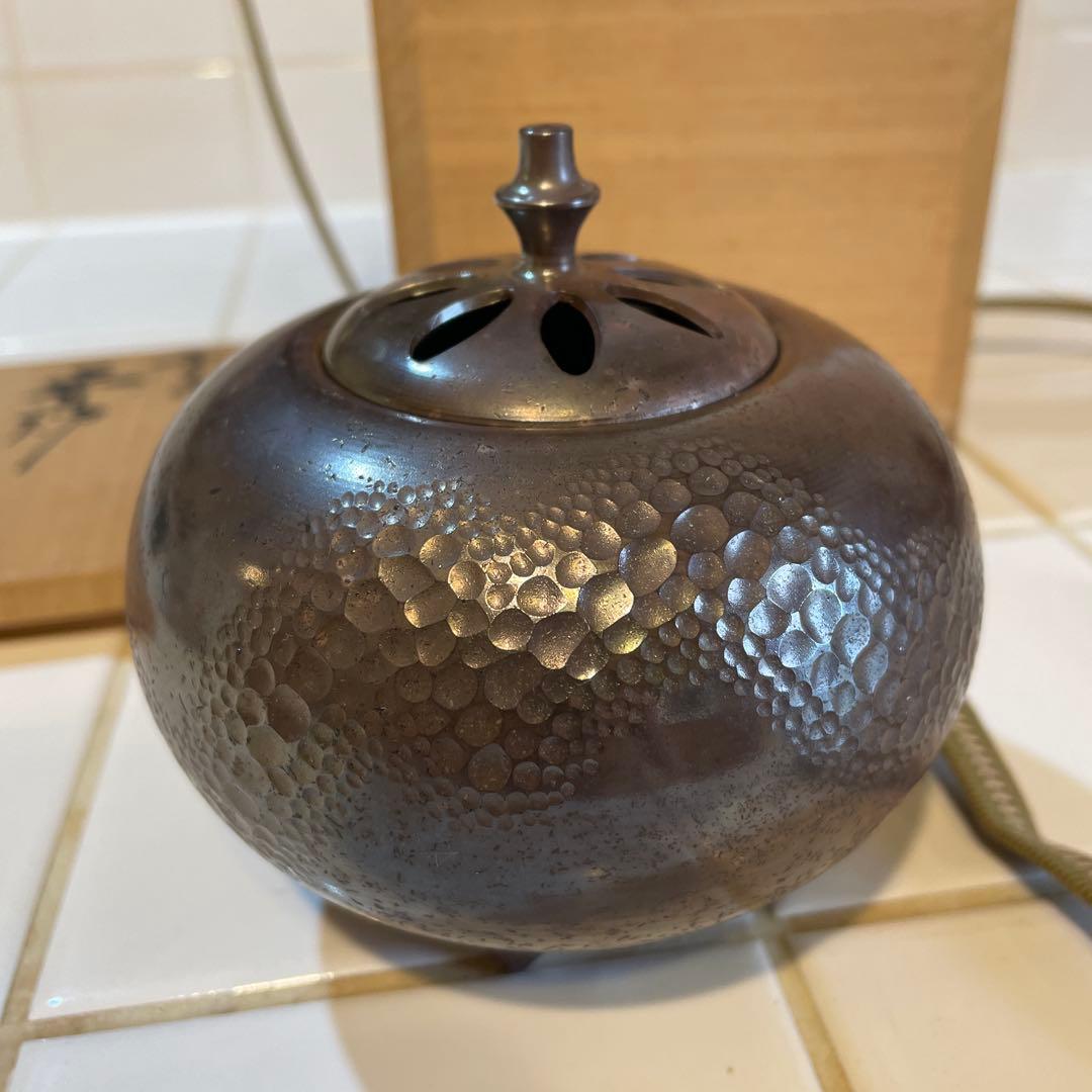 常滑焼　名工　小西洋平作　窯変練込　香道具　香炉　共箱　伝統工芸
