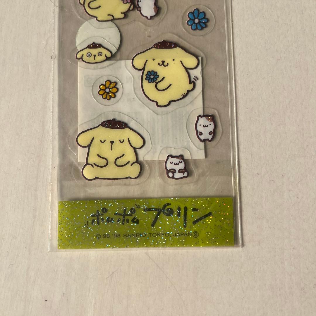 【激レア・当時物】ポムポムプリン クリアシール ラメ入り／1996年初期