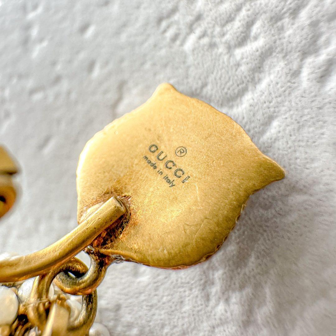 美品　GUCCI　タイガーヘッド　ゴールド　イヤリング　イヤークリップ　グッチ