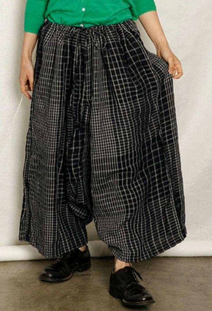 ichi Antiquites 限定 ヴィンテージチェックサルエルパンツ