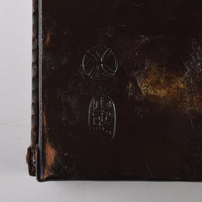 七宝焼　安藤七宝店　富士図　煙草入　煙草盆　共箱　V　7977