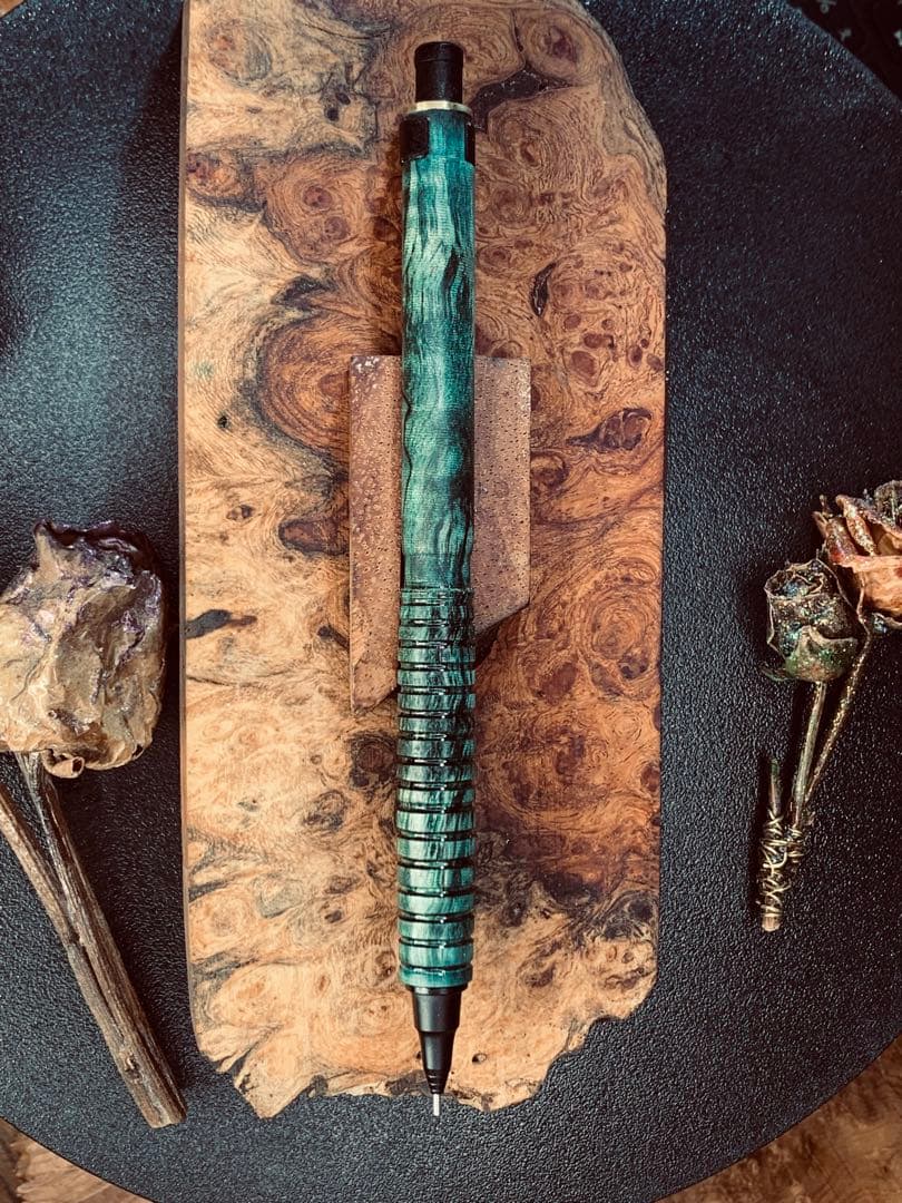 Ryokoグリーン&ブルースタビ栃縮杢・オレンズネロ0.5mm