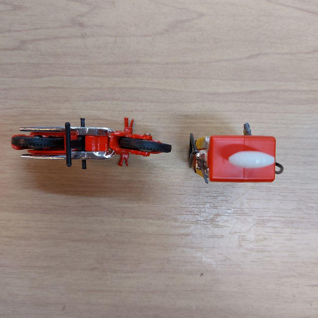 ホンダベンリー 赤いミニバイクとSHELLガソリンスタンドセット 傷 汚れあり