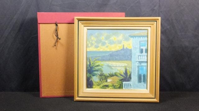 一枚の絵取扱作品　堀田高　直筆サイン『南仏カーニュにて　マントン暮色』0709C