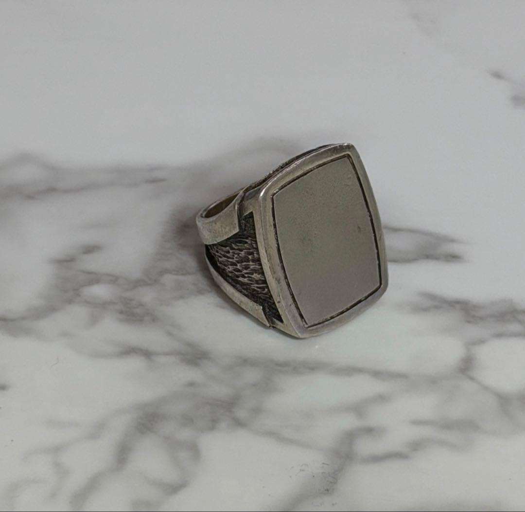 ボッテガ シルバー 925 アンティーク リング シグネット 印台 古着