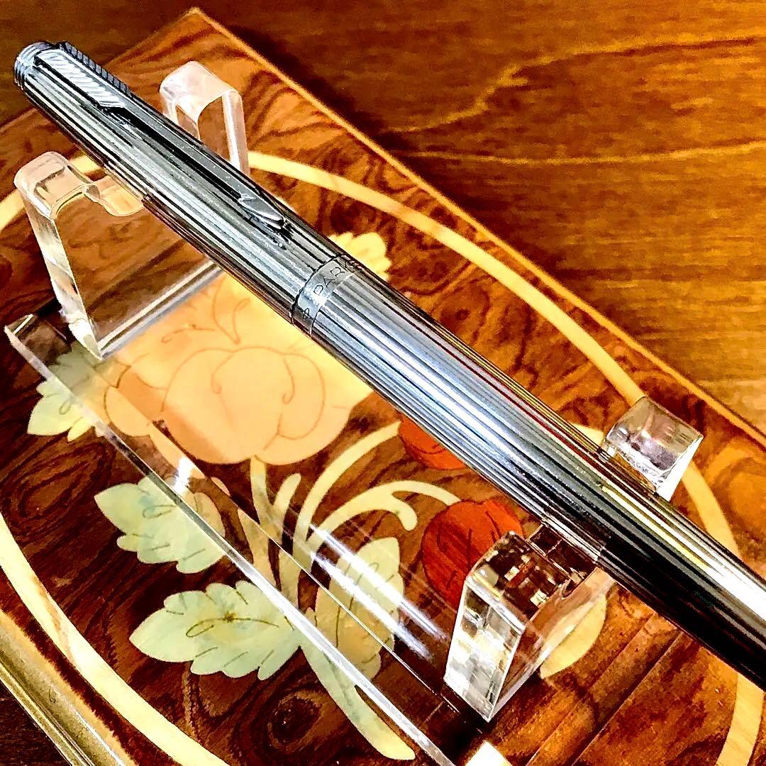 ☆超絶的な美品☆美しいパーカーシルバー万年筆14K(M)超希少品