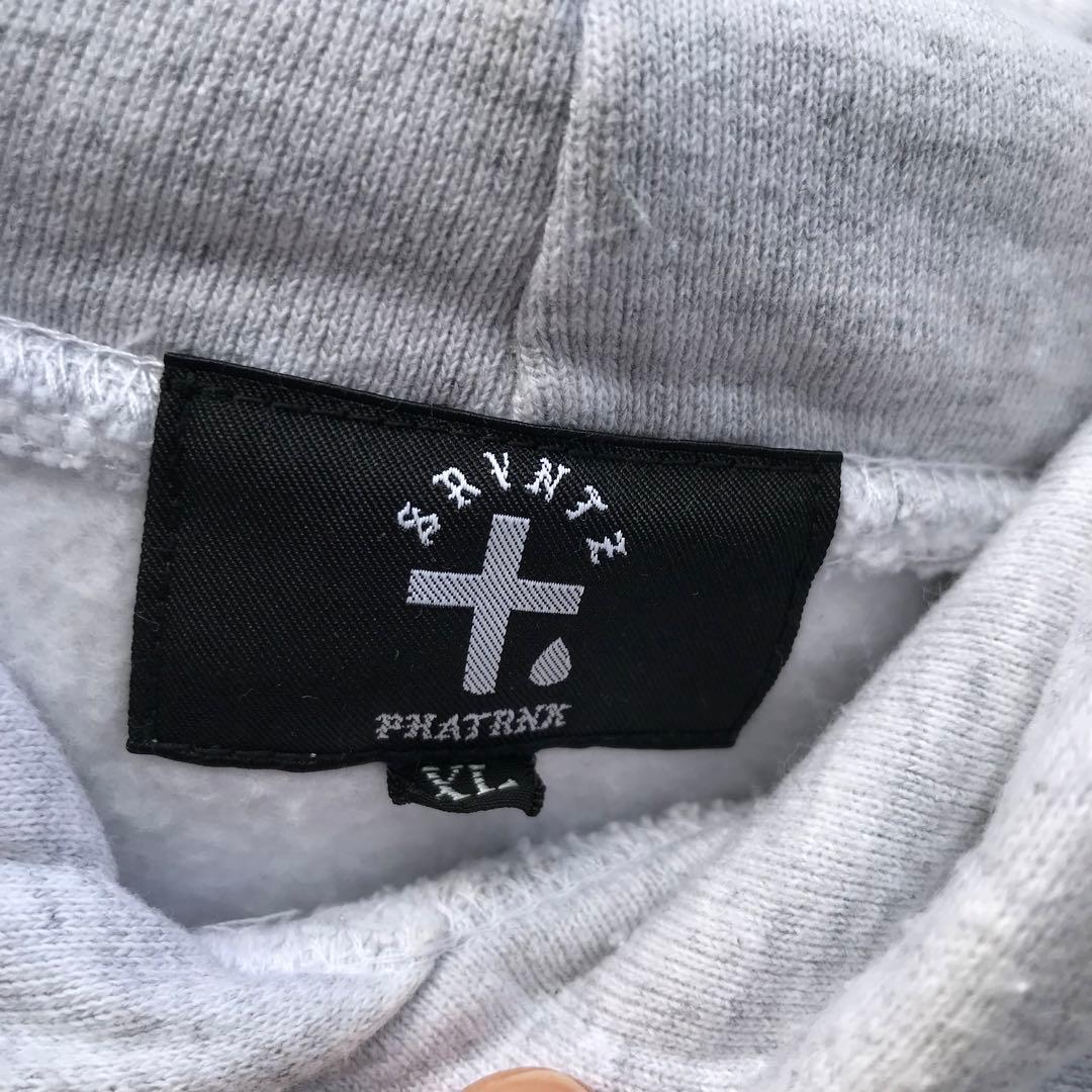 PHATRNK×SRVNTZ　パーカー　XL　アッシュグレー　ブルー