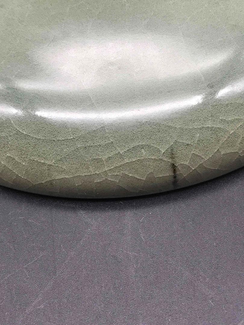 中国古美術　元時代　鈞窯　窯変釉　天青釉紫紅斑盤　辰砂皿　名品珍品(A-34)