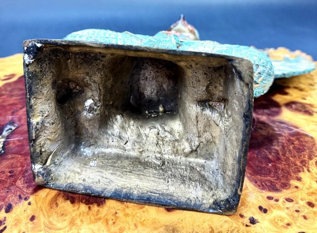 銅製彩絵ガルーダ像 仏像 神像 鳥の王 古美術 ヒンドゥー教伝世品WWST078