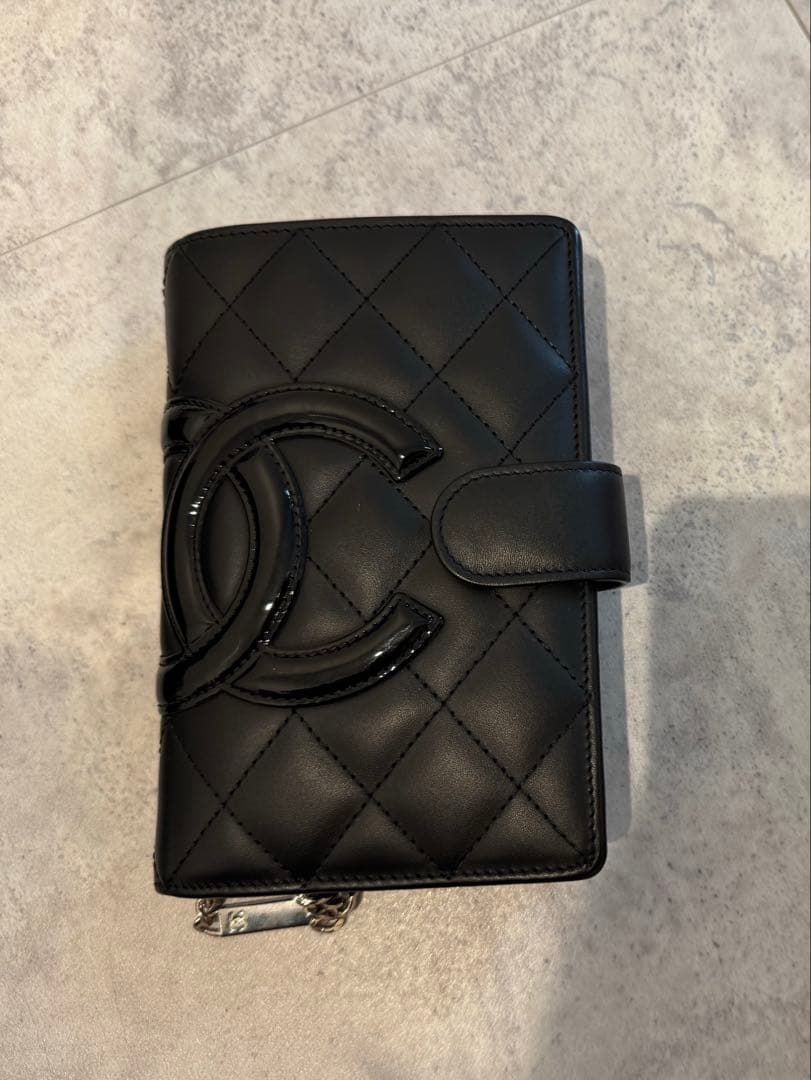 年末セール CHANEL 二つ折り財布 カンボンライン ココマーク ミニ財布 箱