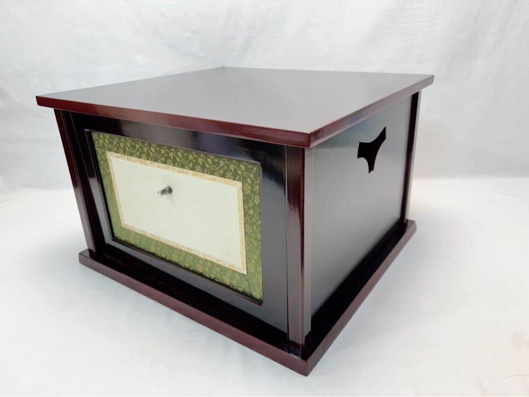 美品 茶道具 木製溜塗 小袋棚 即中斎好写 糸目 組み立式 茶棚 紙箱