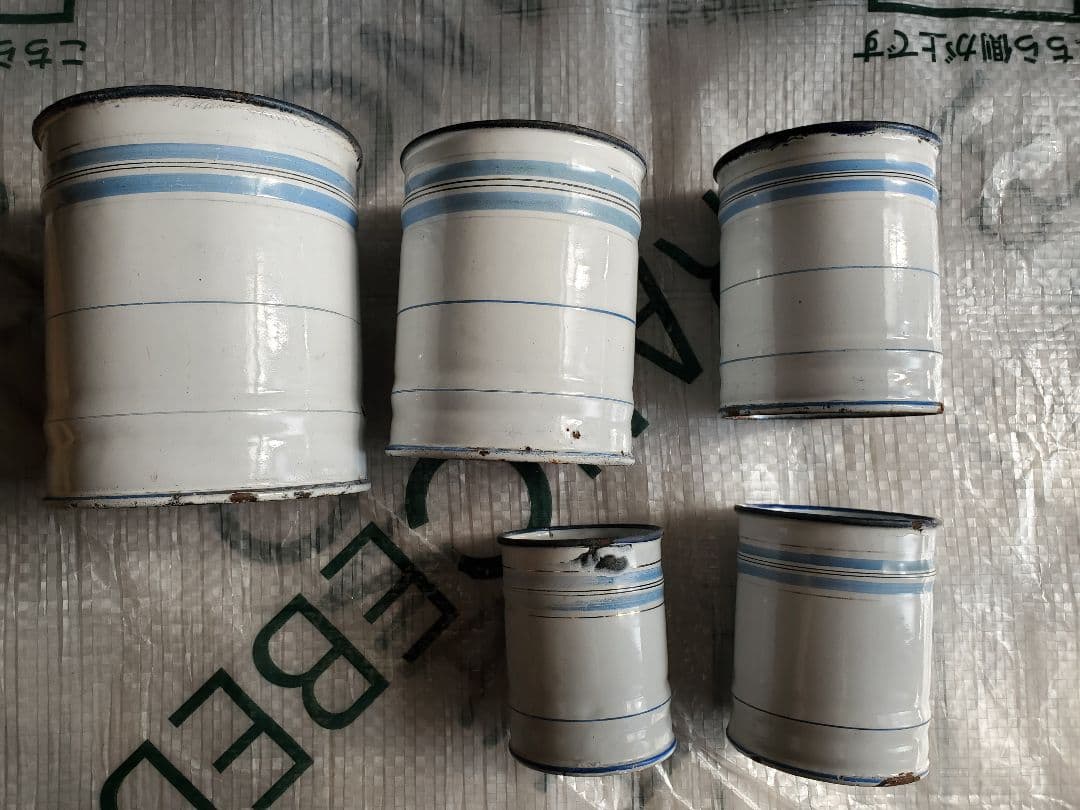 アンティーク　ホーロー　キャニスター　５個セット