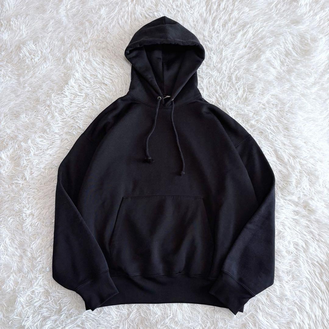 AURALEE バギーポリエステルスウェットパーカー ブラック サイズ4