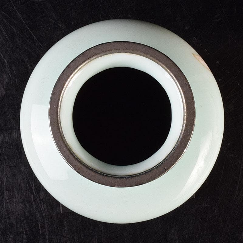 七宝焼　安藤七宝店　花文　花瓶　唐木台　時代箱付　M　R9165