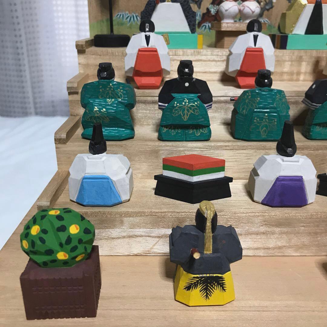 【美品・レア物】奈良一刀彫　ひな壇　雛人形15人揃　神泉作