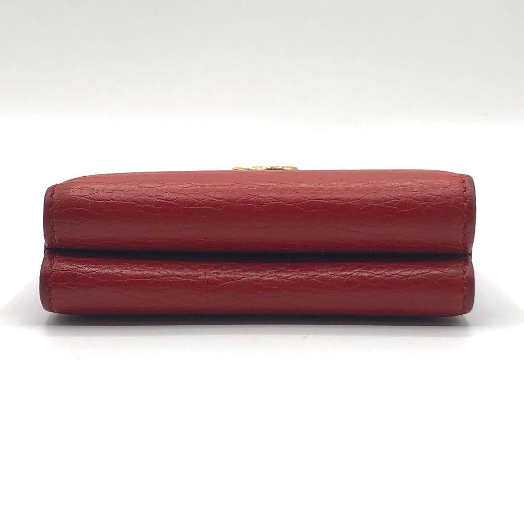 グッチ マーモント 三つ折り財布 レッド レザー