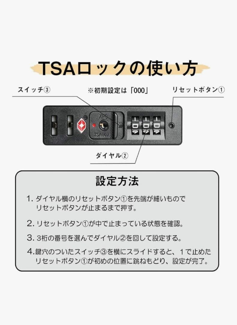 【新品未使用】New Tripスーツケース Mサイズ：4～7泊/60Lイエロー