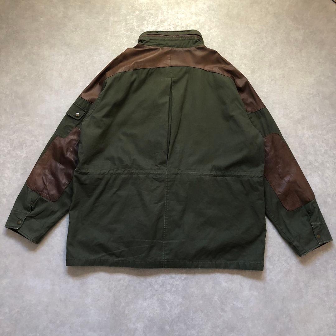 90〜00sヴィンテージエディーバウアーハンティングジャケット切り替えレザー