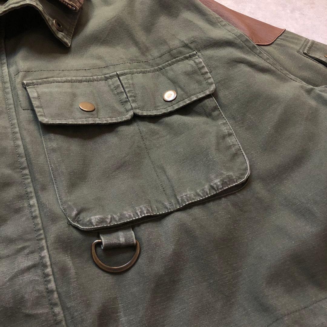 90〜00sヴィンテージエディーバウアーハンティングジャケット切り替えレザー