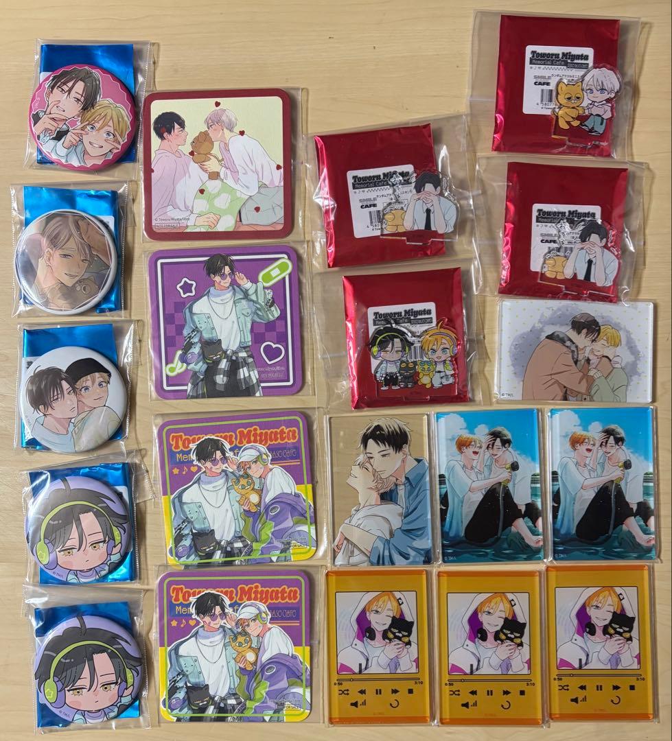 宮田トヲル　カフェ　缶バッジ　アクリルスタンド　アクリルカード　特典コースター
