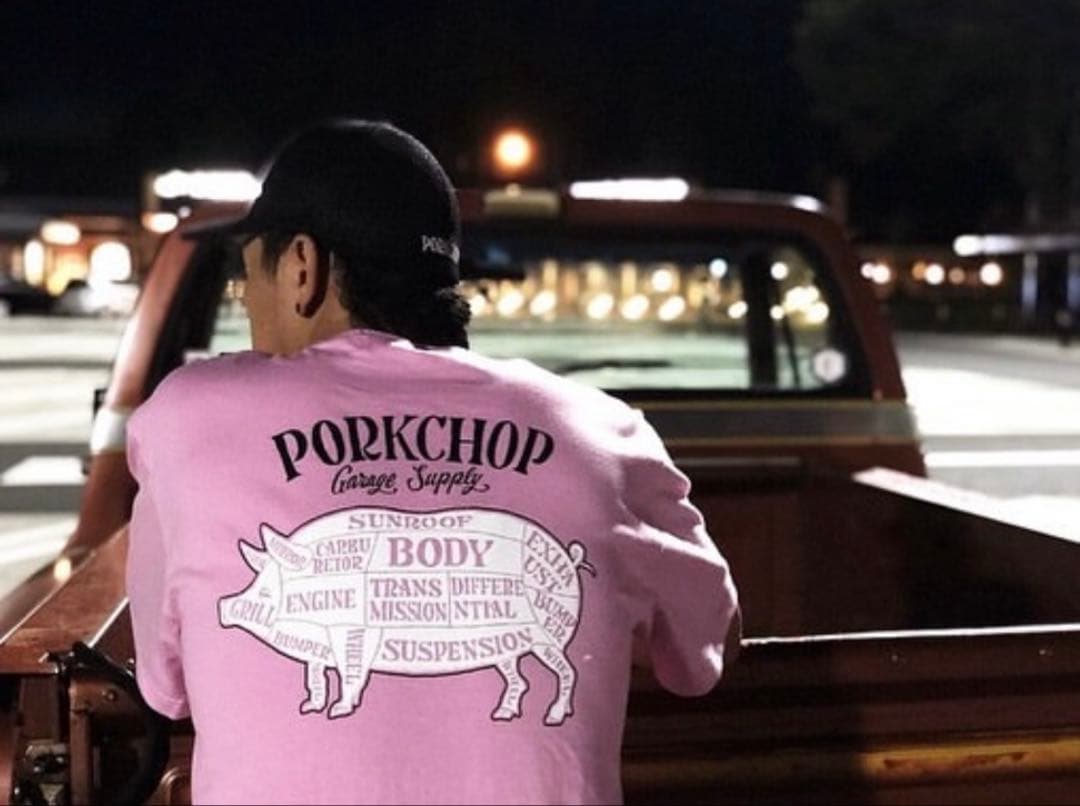 【完売品】 PORKCHOP/PORK BACK S/S TEE/ピンク