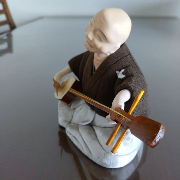 木目込み人形「三味線・男性」籠村美術織物作製⭐︎伝統工芸品