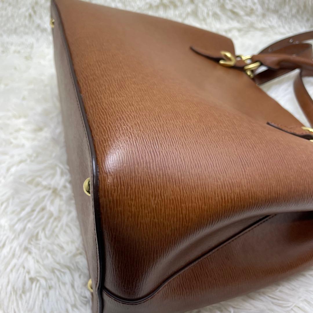 ローレンラルフローレン 2way ハンドバッグ ブラウン 保存袋付