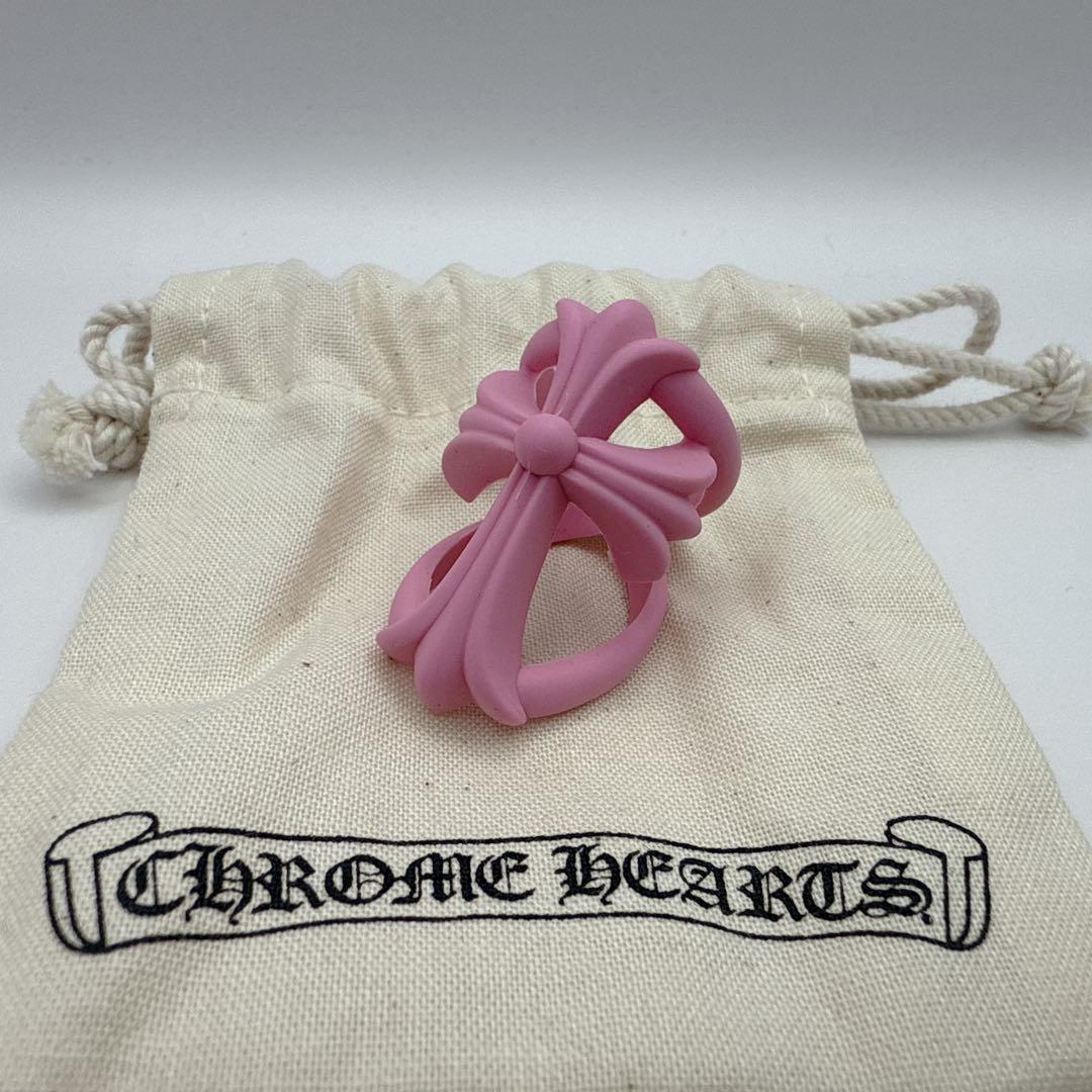 クロムハーツ インフィニティ クロス リング ラバーリング 16号 ピンク