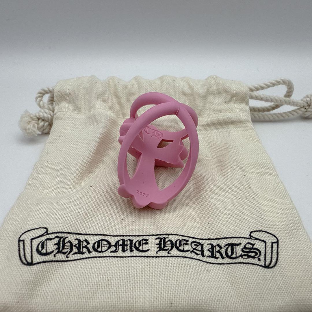 クロムハーツ インフィニティ クロス リング ラバーリング 16号 ピンク
