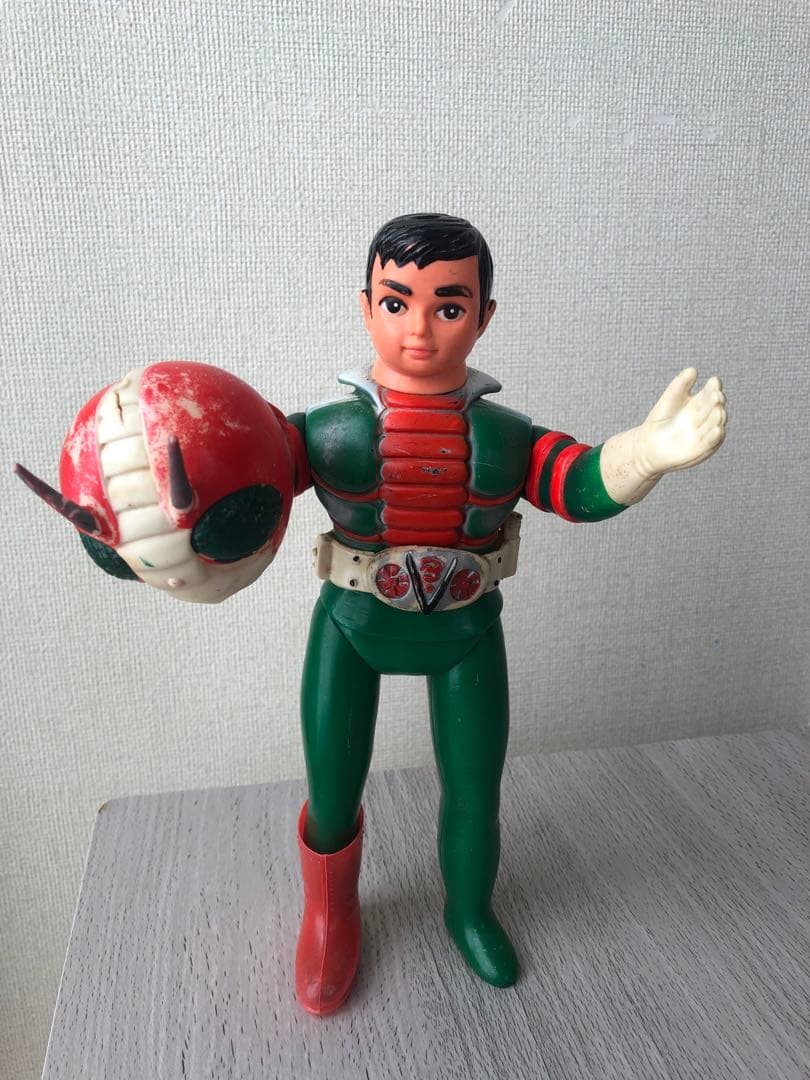 旧バンダイ　面取れ　仮面ライダーV3 ソフビ　当時物