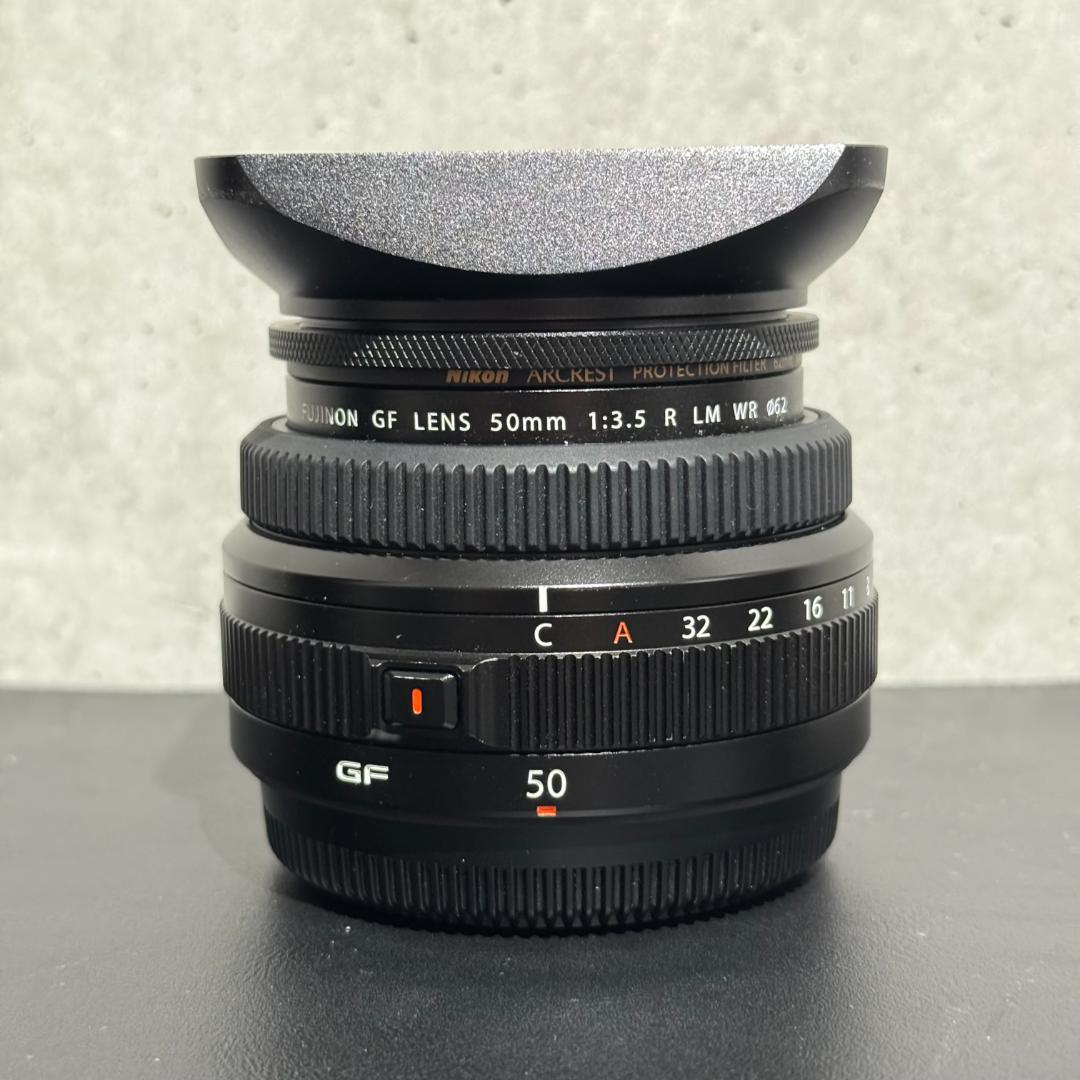 【即決】GF50mmF3.5 R LM WR + 保護フィルター + フード
