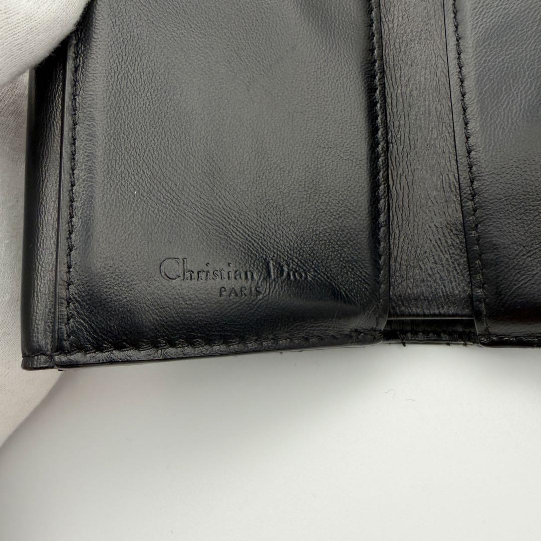 人気 Dior ディオール　エナメル レディディオールロータ 三つ折り 財布