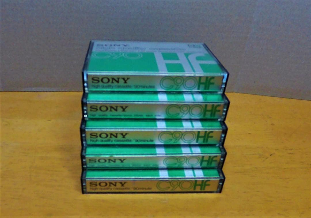 使用品内容消去済：SONYのＣ９０ＨＦカセットテープ５ケース