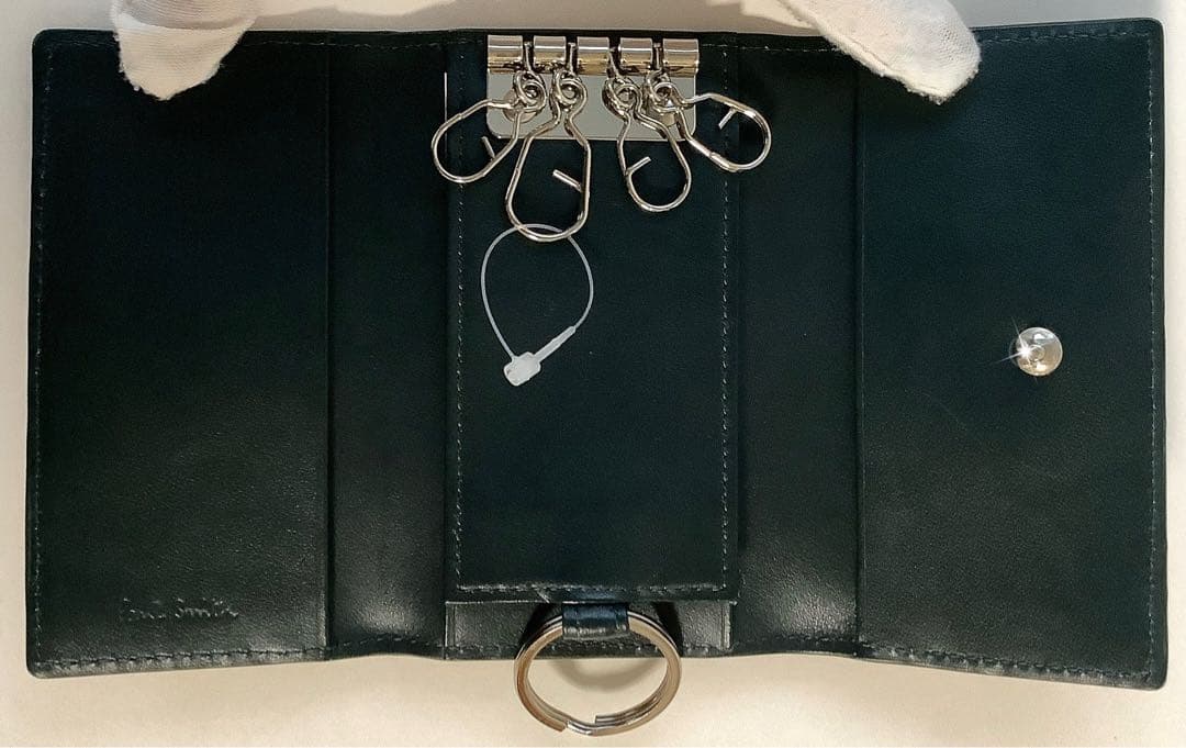 新品★ポールスミス★マーケトリーストライプラビット キーケース★グリーン