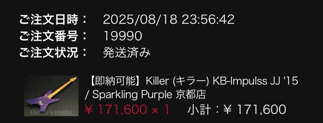 ほぼ新品早いもの勝ち！KILLER KB-Impulss JJ 15 ベース