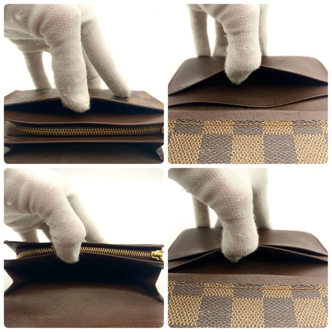 鑑定済み ルイヴィトン ポルトモネ トレゾール 財布 ダミエ L字ファスナー