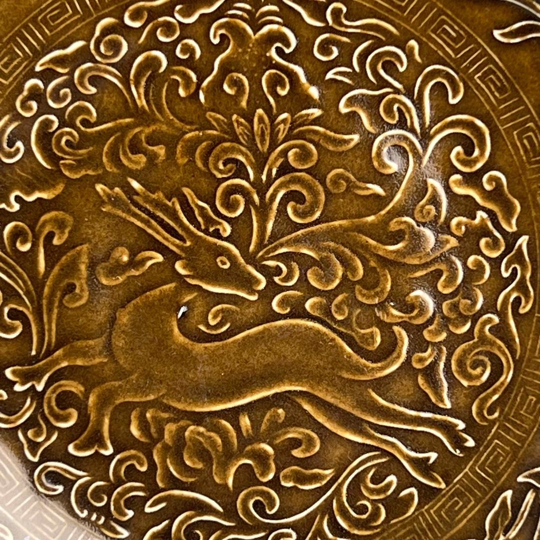 定窯紫金釉鹿紋碗 唐物 中国古玩 中国美術 唐物 擺件 A895