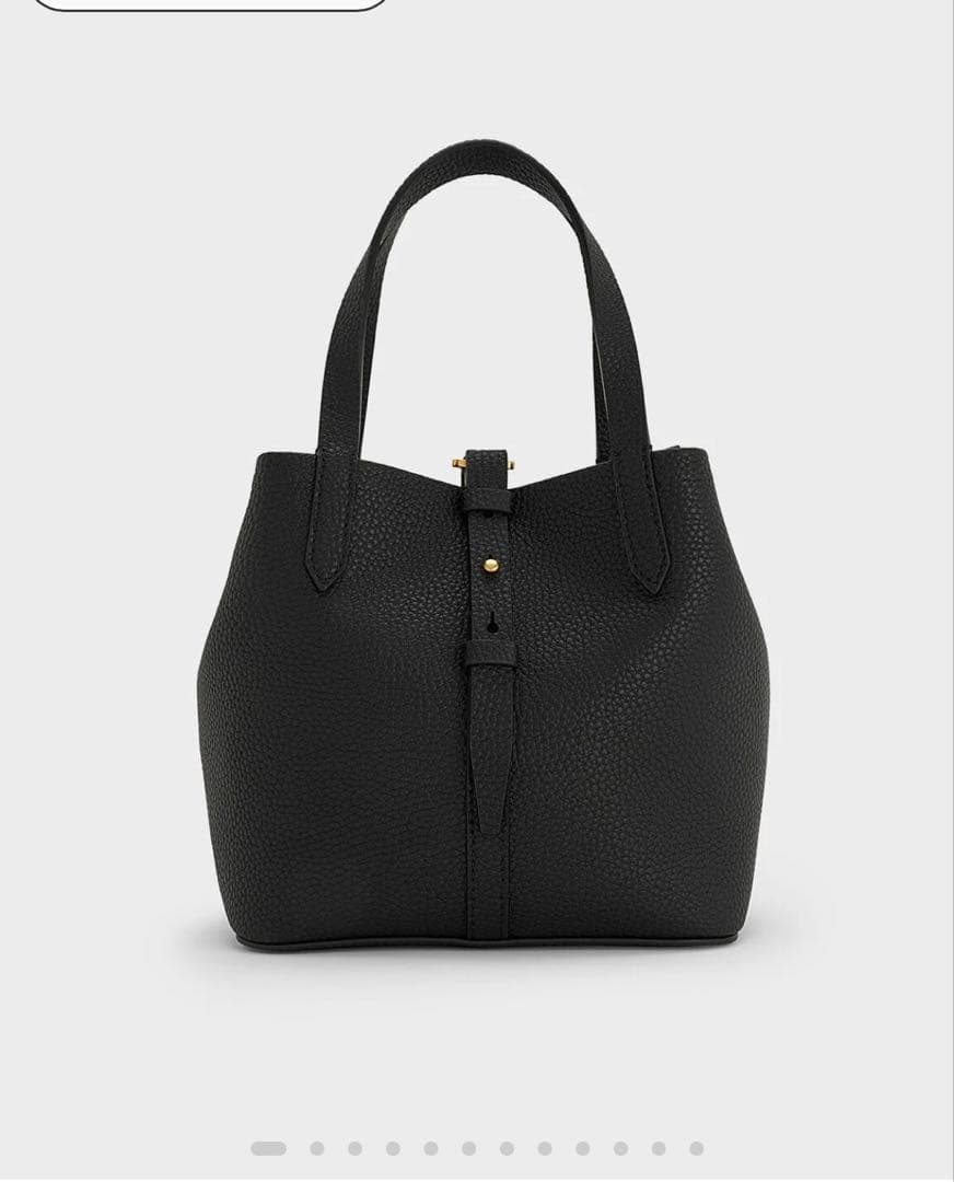 チャールズアンドキース ベリルリサイクルレザーバケツバック ブラック