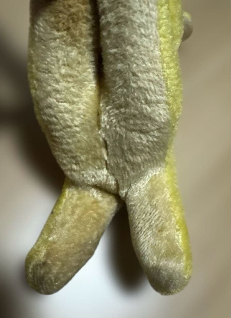 アンティーク　跳ねうさぎ　ぬいぐるみ 黄色